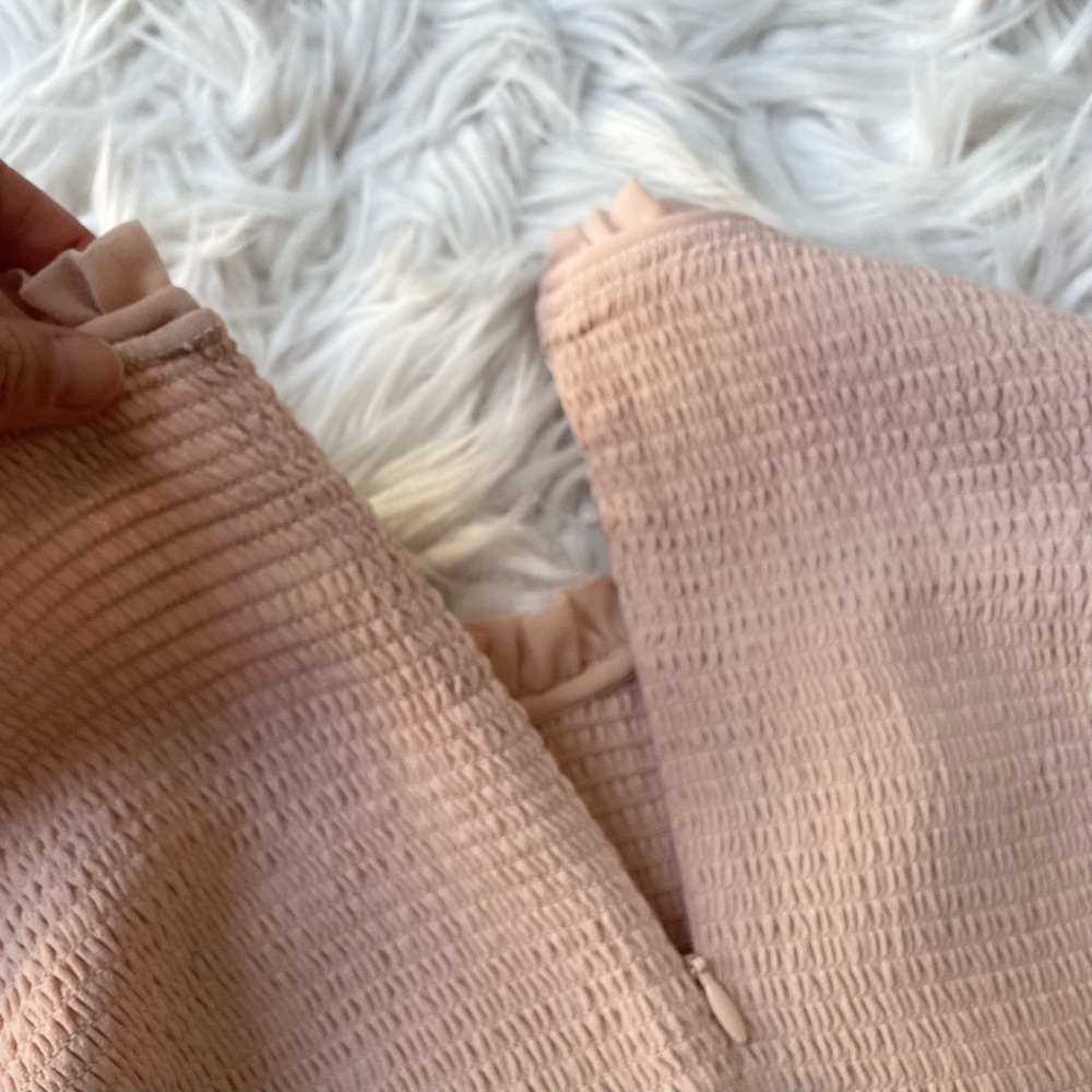 Aritzia Wilfred Lilith ruffles ruched blouse top shirt pink Coquette Whimsy - Picture 8 of 10